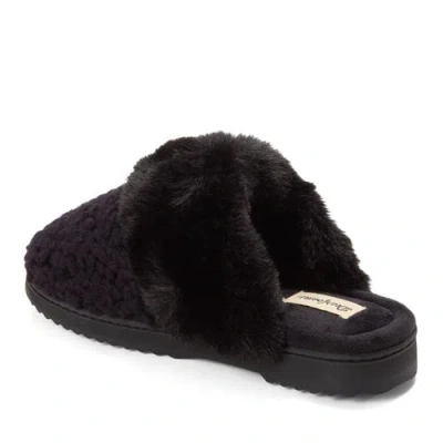 Dearfoams Womens Memory Foam Slip-on Slippers In Black
