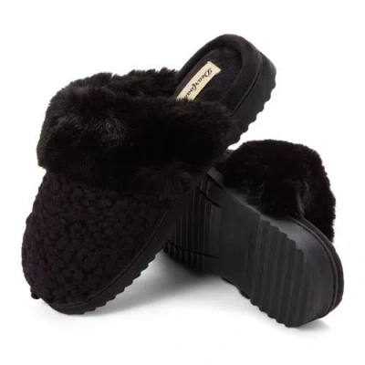 Dearfoams Womens Memory Foam Slip-on Slippers In Black
