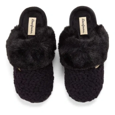 Dearfoams Womens Memory Foam Slip-on Slippers In Black