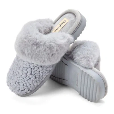 Dearfoams Womens Memory Foam Slip-on Slippers In Gray