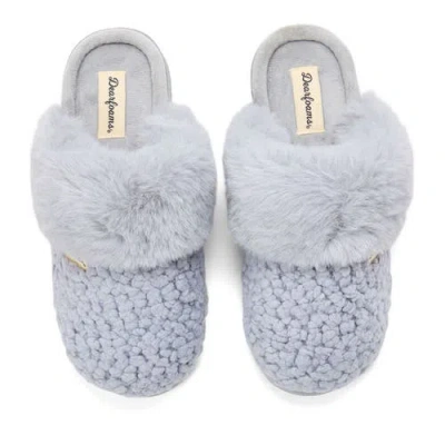 Dearfoams Womens Memory Foam Slip-on Slippers In Gray