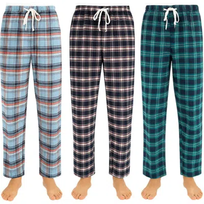 Benben 3 Pack Mens Flannel Pajamas Pants Ultra Soft In Multi