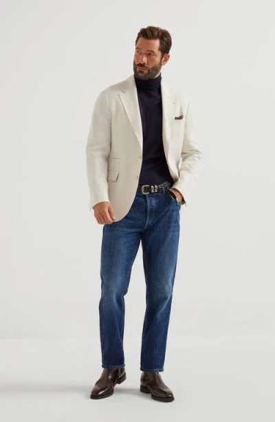Brunello Cucinelli Relaxed-fit Denim Trousers With Rolled Cuffs In Blue