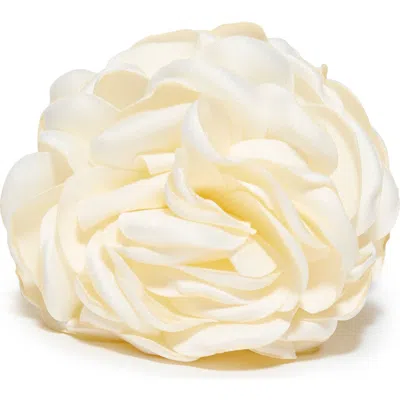 Lele Sadoughi Ivory Peony Flower Claw Clip In White