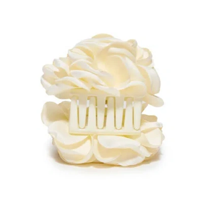 Lele Sadoughi Ivory Peony Flower Claw Clip In White
