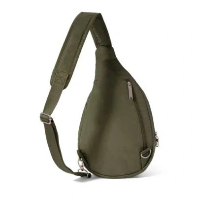 Baggallini Securtex Anti-theft Multi Zip Sling Bag In Green