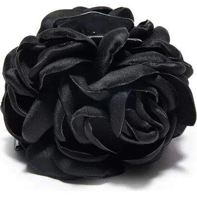 Lele Sadoughi Jet Peony Flower Claw Clip In Black