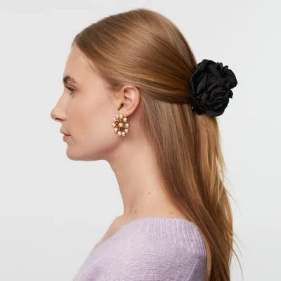 Lele Sadoughi Jet Peony Flower Claw Clip In Black