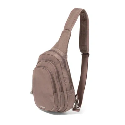 Baggallini Securtex Anti-theft Multi Zip Sling In Brown