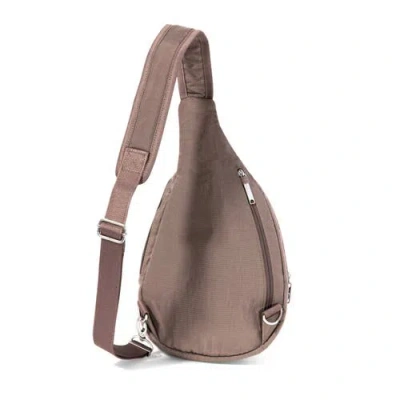 Baggallini Securtex Anti-theft Multi Zip Sling In Brown