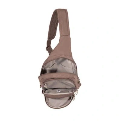 Baggallini Securtex Anti-theft Multi Zip Sling In Brown