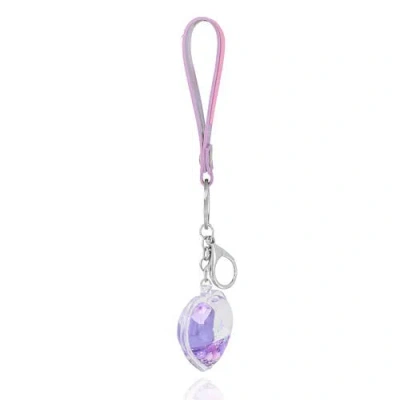 Hello Kitty Kuromi Purple Heart Liquid Keychain In Purple
