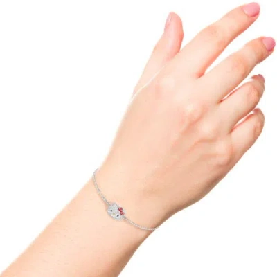 Hello Kitty Authentic Pave  Face Lariat Bracelet In Metallic