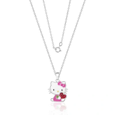 Hello Kitty Enamel And Red Crystal Pendant In Pink