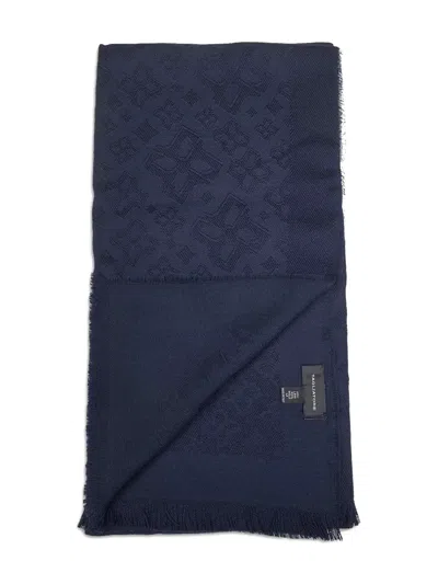 Tagliatore Jacquard Fringed Scarf In Brown