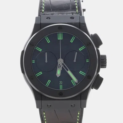 Pre-owned Hublot Classic Fusion Chronograph Ceramic 521.ci.1110.lr.sdq12 Automatic Black Ceramic Men's Wristwatch 45m In Blue