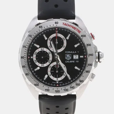 Pre-owned Tag Heuer Formula 1 Chronograph Caz2010-0 Automatic Black Stainless Steel Men's Wristwatch 43mm