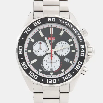 Pre-owned Tag Heuer Formula 1 Chronograph Caz101e Quartz Black Stainless Steel Men's Wristwatch 43mm