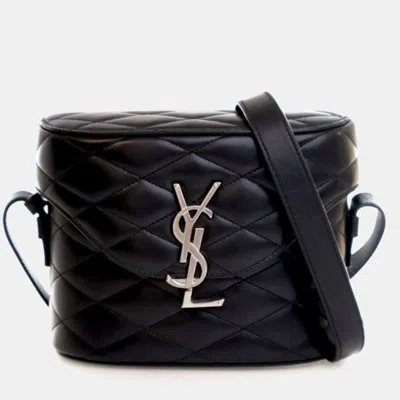 Pre-owned Saint Laurent Lambskin June Box Bag In Black