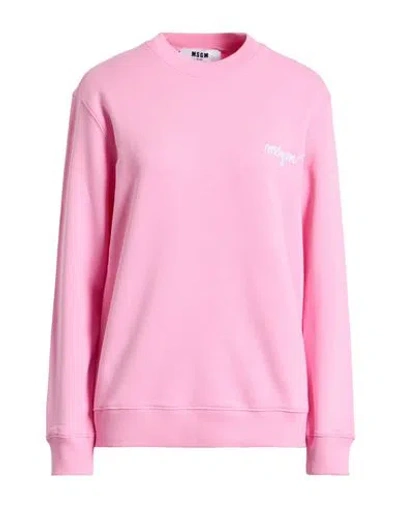 Msgm Woman Sweatshirt Pink Size L Cotton In Pink