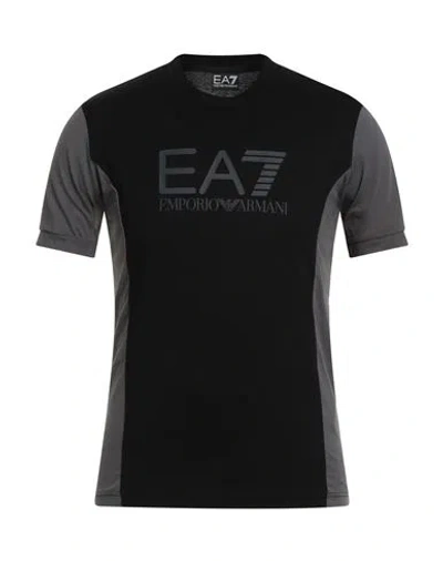 Ea7 Man T-shirt Black Size Xs Cotton In Black