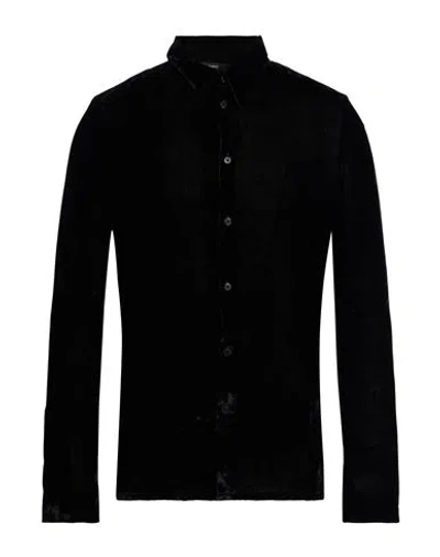 Sapio Man Shirt Black Size 38 Rayon, Polyester In Black
