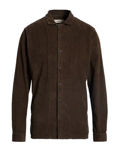 Kestin Man Shirt Dark Brown Size M Organic Cotton In Brown