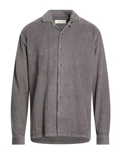 Kestin Man Shirt Slate Blue Size M Organic Cotton In Gray