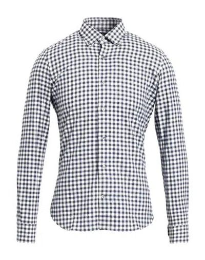 Alea Man Shirt Navy Size 15 Cotton In Blue