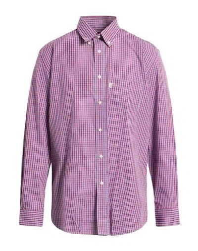 Barbour Man Shirt Red Size L Cotton In Purple