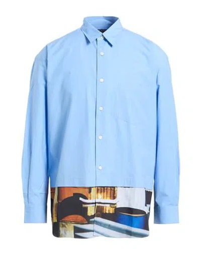 Comme Des Garçons Homme Man Shirt Light Blue Size M Cotton In Blue