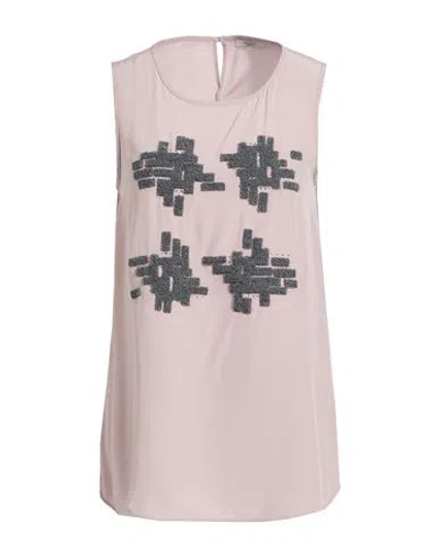 Peserico Woman Top Antique Rose Size 6 Silk In Pink