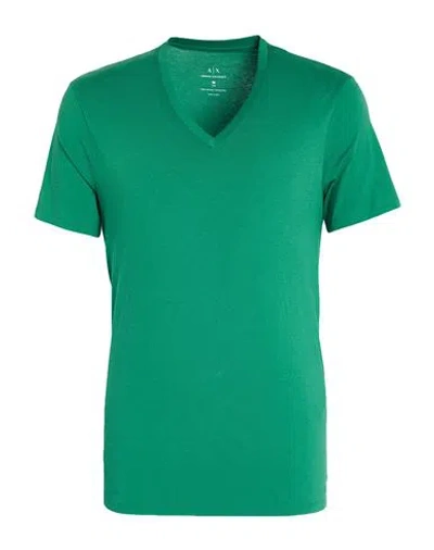 Armani Exchange Man T-shirt Green Size L Pima Cotton In Green