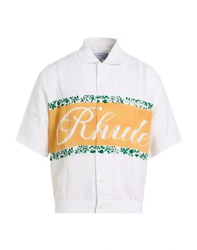 Rhude Man Shirt Ivory Size M Linen In White