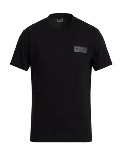 Ea7 Man T-shirt Black Size 3xl Cotton In Black