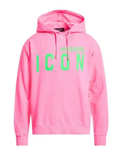 Dsquared2 Man Sweatshirt Fuchsia Size L Cotton In Pink
