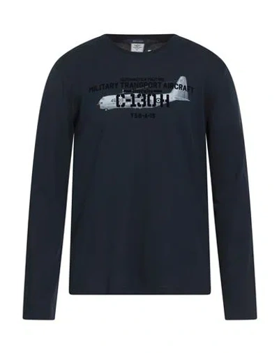 Aeronautica Militare Man T-shirt Midnight Blue Size Xl Cotton In Blue