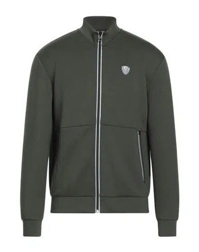 Ea7 Man Sweatshirt Dark Green Size 3xl Polyester, Viscose, Elastane In Green
