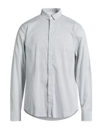 Armani Exchange Man Shirt White Size L Cotton, Elastane In Multi