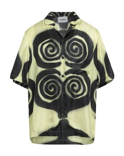 Nanushka Man Shirt Yellow Size L Silk In Multi