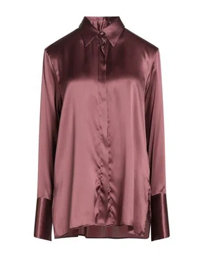 Xacus Woman Shirt Mauve Size 8 Silk, Elastane In Purple