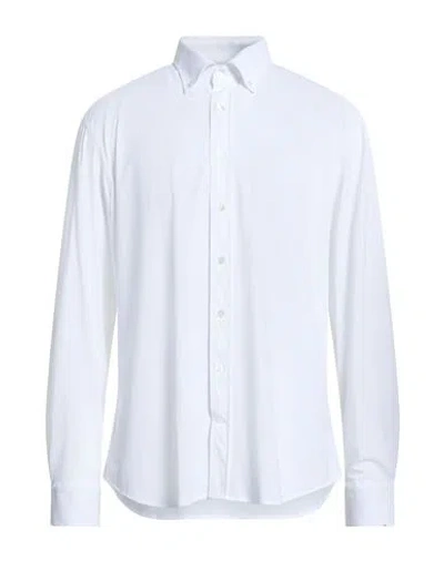Traiano Man Shirt White Size 17 ½ Polyamide, Polyester, Elastane In Red