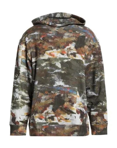 South2 West8 Man Sweatshirt Military Green Size L Cotton In Multi