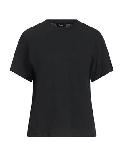 Theory Woman T-shirt Black Size L Cotton In Black