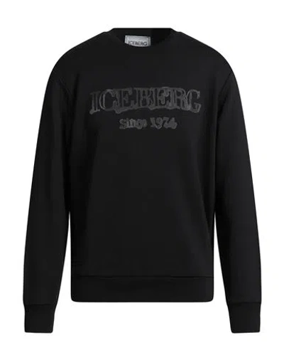Iceberg Man Sweatshirt Black Size L Cotton In Black