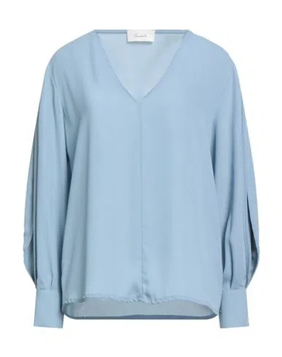 Souvenir Woman Top Azure Size M Polyester In Blue