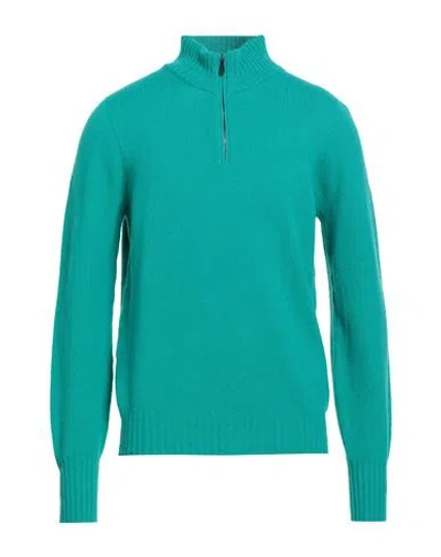 Drumohr Man Turtleneck Emerald Green Size 44 Lambswool In Green