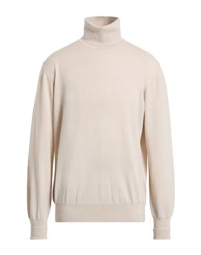 Alpha Studio Man Turtleneck Cream Size 44 Merino Wool In White