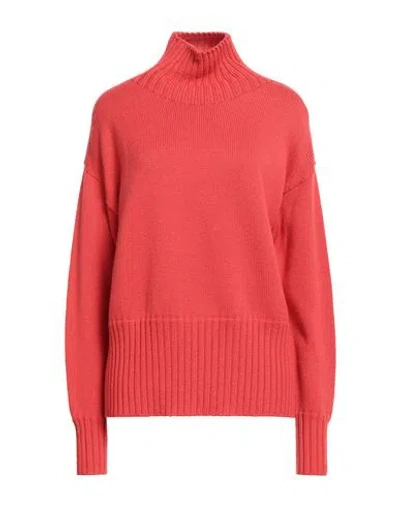 Drumohr Woman Turtleneck Tomato Red Size S Merino Wool In Red