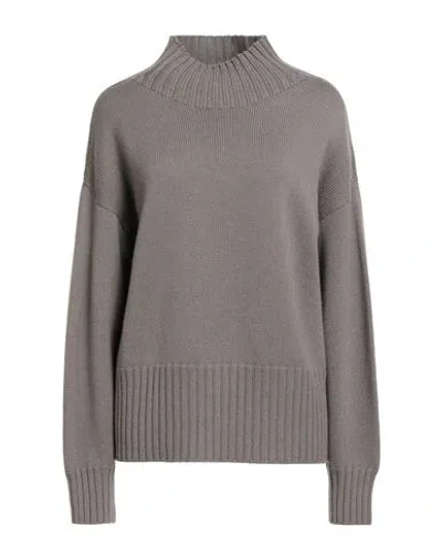Drumohr Woman Turtleneck Grey Size M Merino Wool In Gray